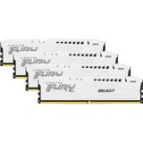Kingston FURY FURY Beast 128 GB 5200 MT/s DDR5 CL40 DIMM (Kit da 4) White XMP, Memoria bianco, 128 GB, 4 x 32 GB, DDR5, 288-pin DIMM, Bianco