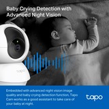 TP-Link Tapo TC71 videocamera di sorveglianza da interno, Telecamera di sorveglianza bianco/Nero, Telecamera di sicurezza IP, Interno, Wireless, Amazon Alexa & Google Assistant, 2400 MHz, Scrivania