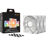 be quiet! LIGHT WINGS LX 120mm PWM High Speed 3-Pack White Case per computer Ventilatore 12 cm Bianco 3 pz, Ventola bianco, Ventilatore, 12 cm, 2100 Giri/min, 105,1 m³/h, Bianco