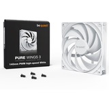 be quiet! Pure Wings 3 140mm PWM high-speed White Case per computer Ventilatore 14 cm Bianco 1 pz, Ventola bianco, Ventilatore, 14 cm, 1800 Giri/min, 122,6 m³/h, Bianco