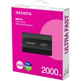 ADATA SD810 2 TB USB tipo-C USB 3.2 Gen 2x2 Nero, Disco a stato solido Nero, 2 TB, USB tipo-C, USB 3.2 Gen 2x2, 2000 MB/s, Nero