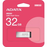 ADATA UR350 unità flash USB 32 GB USB tipo A 3.2 Gen 1 (3.1 Gen 1) Nero, Chiavetta USB nichel/Nero, 32 GB, USB tipo A, 3.2 Gen 1 (3.1 Gen 1), 100 MB/s, Cuffia, Nero