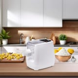 Unold NUDELMASCHINE Nora 68820 Macchina per la pasta elettrica, Robot da cucina bianco, Macchina per la pasta elettrica, Bucatini, Fettuccine, Linguine, Maccheroni, Ravioli, Spaghetti, Thick spaghetti, Acrilonitrile butadiene stirene (ABS), Bianco, 500 g, 0,9 m