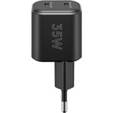 goobay Caricatore rapido duale USB-C Nano, PD, GaN, 35 watt, Caricabatterie Nero