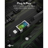 goobay Cavo adattatore Ethernet USB-C 3.2 Gen2 > RJ-45, Slim Nero/grigio