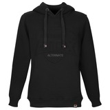 ALTERNATE Felpa con cappuccio ATTAX (logo in rilievo) M, Maglione Nero