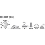 High Peak Tenda tunnel Sparrow 2P verde/Rosso