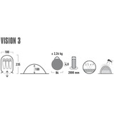 High Peak Wurfzelt Vision 3, Tenda Nero