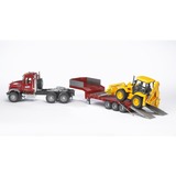 bruder MACK Granite Low loader and JCB 4CX veicolo giocattolo, Veicolo modello rosso, 3 anno/i, ABS sintetico, Multicolore