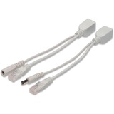 Digitus Kit cavi PoE passivo, Adattatore bianco, Fast Ethernet, Bianco, Cina, 75 mm, 265 mm, 98,333 g