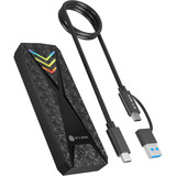 ICY BOX Spade Case 1805, Disk enclosure Nero, Box esterno SSD, M.2, PCI Express, 10 Gbit/s, Collegamento del dispositivo USB, Nero