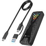 ICY BOX Spade Case 1805, Disk enclosure Nero, Box esterno SSD, M.2, PCI Express, 10 Gbit/s, Collegamento del dispositivo USB, Nero