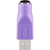 goobay USBA-M/PS2-F adattatore per inversione del genere dei cavi Viola viola, USB A, PS2, Viola