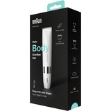 Braun Mini Rifinitore Corpo BS1000, Rifinitore Elettrico Corpo Uomo E Donna, Bianco, Rimozione dei capelli bianco/cromo, Rifinitore Elettrico Corpo Uomo E Donna, Bianco, Bianco, Cilindro, Batteria, Stilo AA, Cina, 114 g