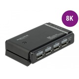 DeLOCK 87750 conmutador de vídeo DisplayPort, Interruttore di DisplayPort Nero, DisplayPort, Nero, Metallo, 7680 x 4320, 1 m, 100 - 240 V