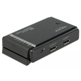 DeLOCK 87750 conmutador de vídeo DisplayPort, Interruttore di DisplayPort Nero, DisplayPort, Nero, Metallo, 7680 x 4320, 1 m, 100 - 240 V