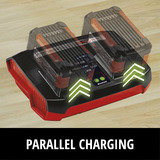 EINHELL 2x 4,0Ah e Kit Twincharger, set Nero/Rosso