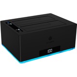 ICY BOX IB-127CL-U3 USB 3.2 Gen 1 (3.1 Gen 1) Type-B Nero, Docking station HDD, SATA, Seriale ATA II, Serial ATA III, 2.5,3.5", 18 TB, USB 3.2 Gen 1 (3.1 Gen 1) Type-B, Nero
