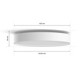 Philips Hue Plafoniera Devere grande, Luce LED bianco, Philips Hue White ambiance Plafoniera Devere grande, Lampada a soffitto intelligente, Bluetooth/Zigbee, Bianco, LED, Metallo, Lampadina/e non sostituibile/i