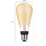Philips Hue White Filament Lampe E27 Giant Edison ST72 550 lm, Lampada a LED 