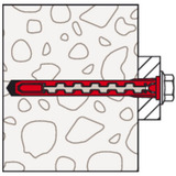 fischer Tassello a gambo lungo HybridPower 10x90 T rosso/grigio