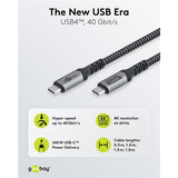 goobay Cavo USB4 Gen 3x2, connettore USB-C > connettore USB-C, 40Gbit/s Nero/grigio