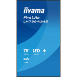 iiyama LH7564UHS-B1AG visualizzatore di messaggi Pannello piatto per segnaletica digitale 190,5 cm (75") Wi-Fi 500 cd/m² 4K Ultra HD Nero Processore integrato Android 24/7, Public Display Nero (opaco), Pannello piatto per segnaletica digitale, 190,5 cm (75"), 3840 x 2160 Pixel, Wi-Fi, 24/7
