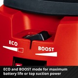 EINHELL TE-VC 36/30 Li S-Solo 30 L Aspiratore a cilindro Secco e bagnato Sacchetto per la polvere, Aspira bagnato / asciutto rosso/Argento, Aspiratore a cilindro, Secco e bagnato, Sacchetto per la polvere, 30 L, Filtro, 76 dB