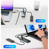 ICY BOX IB-HUB1743-CPD USB 3.2 Gen 2 (3.1 Gen 2) Type-A + Type-C 10000 Mbit/s Blu, Hub USB antracite, USB 3.2 Gen 2 (3.1 Gen 2) Type-A + Type-C, USB 3.2 Gen 2 (3.1 Gen 2) Type-A, USB 3.2 Gen 2 (3.1 Gen 2) Type-C, 10000 Mbit/s, Blu, Alluminio, 100 W