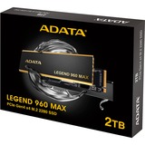 ADATA LEGEND 960 MAX 2 TB M.2 PCI Express 4.0 NVMe 3D NAND, Disco a stato solido grigio scuro/Oro, 2 TB, M.2, 7400 MB/s
