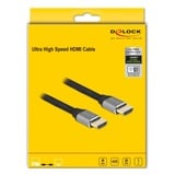 DeLOCK 83997 cavo HDMI 3 m HDMI tipo A (Standard) Grigio grigio, 3 m, HDMI tipo A (Standard), HDMI tipo A (Standard), Compatibilità 3D, 48 Gbit/s, Grigio