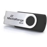 MediaRange USB Type-C 64 GB, Chiavetta USB Nero/Argento