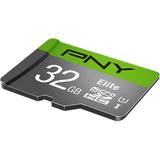 PNY Elite microSD 32 GB, Scheda di memoria grigio/Verde
