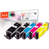 Peach PI100-187 cartuccia d'inchiostro 5 pz Compatibile Resa elevata (XL) Nero, Ciano, Magenta, Nero per foto, Giallo Resa elevata (XL), Nero, Ciano, Magenta, Nero per foto, Giallo, 22 ml, 11 ml, 5 pz, 515 pagine