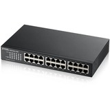 Zyxel GS1100-24E Non gestito Gigabit Ethernet (10/100/1000) Nero, Interruttore Non gestito, Gigabit Ethernet (10/100/1000), Montaggio rack, Montabile a parete