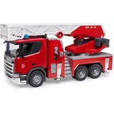 bruder Scania Super 560R camion dei pompieri con scala girevole, pompa dell'acqua, luci e suoni, Veicolo modello 