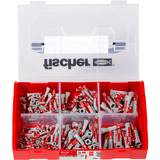 fischer FixTainer - DuoPower, Tassello grigio chiaro/Rosso