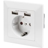 Digitus Presa di sicurezza da incasso, con 2x USB-A bianco