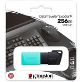 Kingston DataTraveler 256GB USB3.2 Gen1 Exodia M (Nero + Verde ottanio), Chiavetta USB turchese/Nero, 256 GB, USB tipo A, 3.2 Gen 1 (3.1 Gen 1), Lamina di scorrimento, 10 g, Nero, Turchese