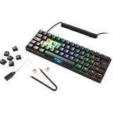Sharkoon SGK50 S4 tastiera USB AZERTY Francese Nero, Tastiera da gioco Nero, 60%, USB, AZERTY, LED RGB, Nero
