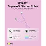 goobay Cavo in silicone USB 2.0 rosa, connettore USB-C > connettore USB-C fucsia