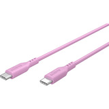 goobay Cavo in silicone USB 2.0 rosa, connettore USB-C > connettore USB-C fucsia