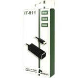 Inter-Tech ARGUS IT-811 scheda di interfaccia e adattatore, Scheda di rete Nero, Nero, Realtek RTL8153, 25 mm, 230 mm, 17 mm, 25 g