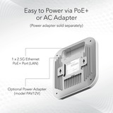 Netgear WAX620 3600 Mbit/s Bianco Supporto Power over Ethernet (PoE), Punto di accesso bianco, 2.4 GHz, 5 GHz, 3600 Mbit/s, EAP-TLS, PEAP, SSL/TLS, TTLS, WPA, WPA2, WPA3, 100,1000,2500 Mbit/s