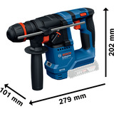 Bosch Martello perforatore a batteria GBH 18V-18 X Professional solo, 18Volt, Trapano a percussione blu/Nero