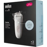 Braun Silk-épil 5 5-011 Bianco, Epilatore bianco/Argento, Bianco, MicroGrip, 0,5 mm, Batteria, Germania