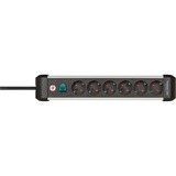 Brennenstuhl Multipresa Premium-Alu-Line 6 prese, Ciabatta Nero/Argento