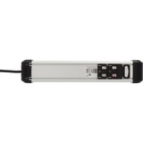 Brennenstuhl Multipresa Premium-Alu-Line 6 prese, Ciabatta Nero/Argento