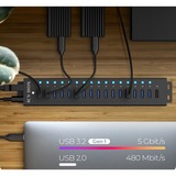 ICY BOX IB-HUB1717-U3 USB 3.2 Gen 1 (3.1 Gen 1) Type-A 5000 Mbit/s Nero, Hub USB USB 3.2 Gen 1 (3.1 Gen 1) Type-A, USB 3.2 Gen 1 (3.1 Gen 1) Type-A, USB di tipo B, 5000 Mbit/s, Nero, Cina, dC