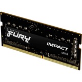 Kingston FURY FURY 16GB 3200MT/s DDR4 CL20 SODIMM Impact, Memoria Nero, 16 GB, 1 x 16 GB, DDR4, 260-pin SO-DIMM